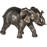 Casablanca modernes Design Casablanca Deko Figur Skulptur Elefant Zambezi Tierfigur Elephant - Dekoratin Wohnzimmer Flur - Farbe: Grau Gold - Breite 29 x Höhe 18 cm