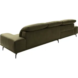 Musterring Wohnlandschaft MUSTERRING "MR 2490", grün (camouflage, s), B:342cm T:207cm, Sofas, Wohnlandschaft, Fuß schwarz, Sitzhöhe 48cm, wahlweise mit Funktionen, Maße 342x207 cm