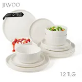 JIWOO Roman Holiday Tafelservice 12-tlg. mattweiß