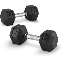 TechnoCLEAN Hexagon Kompakthantel Paar 10 kg schwarz