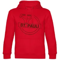 multifanshop St. Pauli Hoodie 2023 rot Herren Gr. M