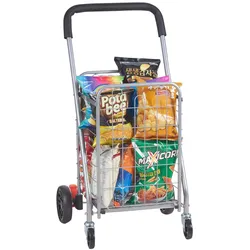 VEVOR zusammenklappbarer Einkaufswagen, Einkaufswagen, Einkaufswagen, Einkaufsräder, 66 lbs
