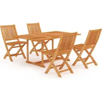 VidaXL 5-tlg. Garten-Essgruppe Massivholz Teak