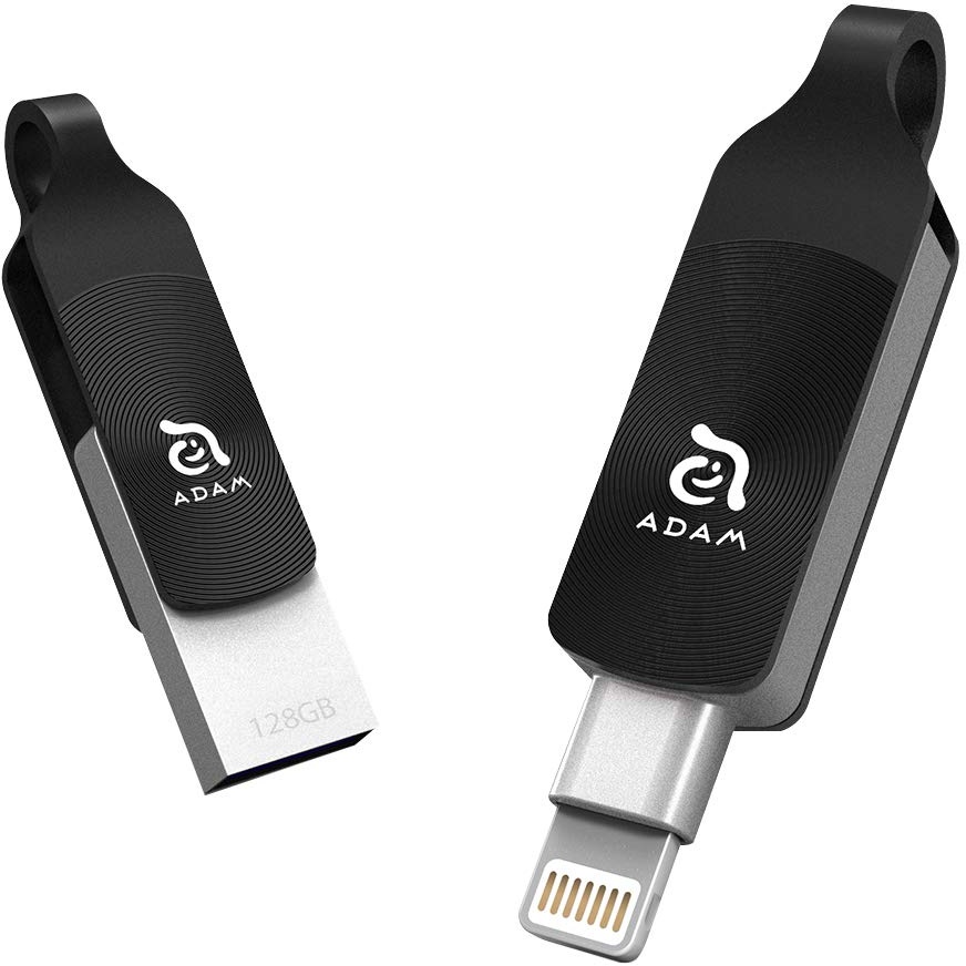 ADAM ADRAD128GKLDPRX Elements iKlips Duo+ 128GB USB-Speicherstick 3.1 auf Lightning für Apple iPhone/iPad/Mac und PC schwarz