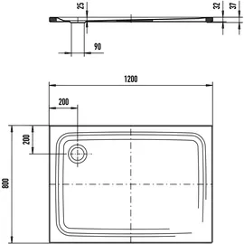 Kaldewei SUPERPLAN CLASSIC 389-5 80x120cm mit Styroporträger extraflach, 447347980001,