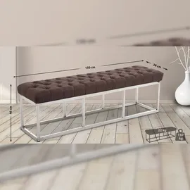 CLP Sitzbank Amun Stoff Edelstahl braun/150 cm