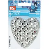 Prym 926632 Applikation Glamourtransfer Herz Silber