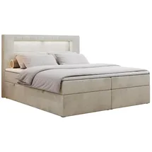MKS Boxspringbett 160 x 200 cm H3 Beige
