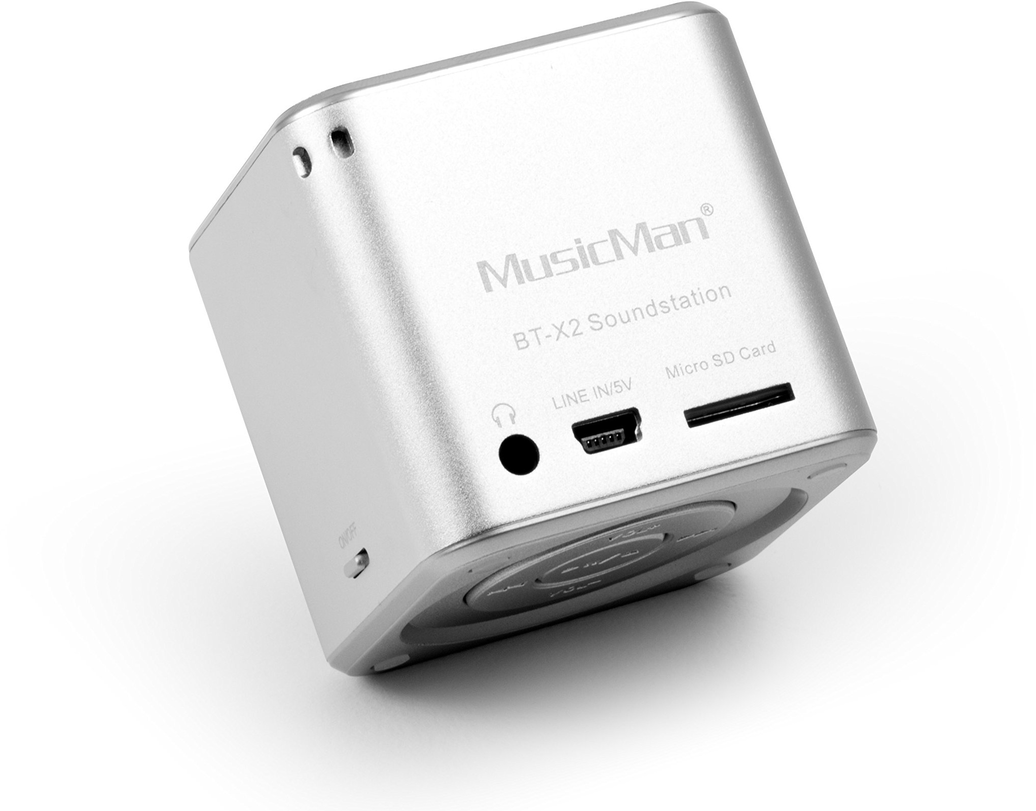 MusicMan mini Wireless Soundstation BT-X2 (MP3 Player, Bluetooth) silber