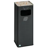 Proregal Klassischer Kombiascher eckig HxBxT 66,5 x 26 x 26 cm Verzinkter Stahl Grau