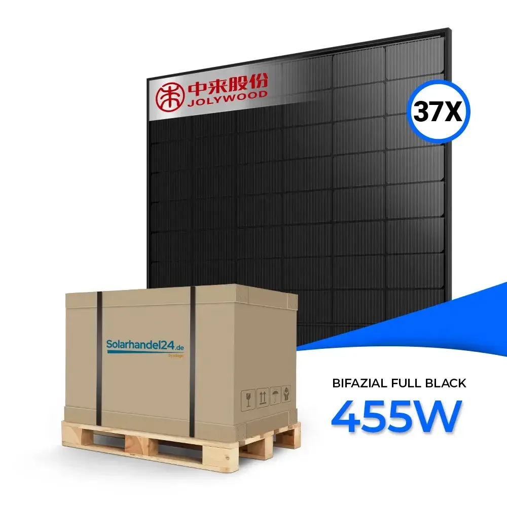 Jolywood 455W Bifazial Glas-Glas Full Black Modul JW-HD96N-R2 Palette (37 Stk.) - 37 Stück Palette