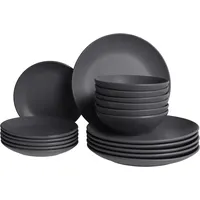 Beliani VIVANI Tafelservice 18-tlg. schwarz