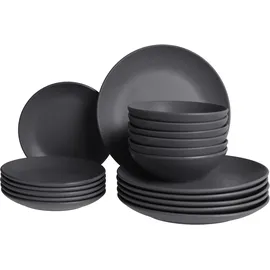 Beliani VIVANI Tafelservice 18-tlg. schwarz