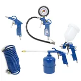 Hyundai Kompressor Zubehör SET ACZ55901 (Druckluft Zubehör SET, 5-teilig, bestehend aus Spiralschlauch, Spritzpistole, Sprühpistole, Reifenfüller, Ausblaspistole)