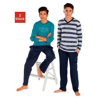 LE JOGGER Pyjama, (4 tlg., 2 Stück), in langer Form