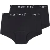 NAME IT Nkfhipster 2P Noos Unterhose, Black/Pack:w/ Black, 116 EU - 116