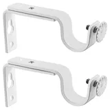 AYKNINGD Gardinenstange Halterung,Gardinenstangen Halterung 4 Stück Vorhanghalter, verstellbar, robuste Metallstruktur, Fenstervorhang, Drapierung, Montagehaken, Fensterzubehör