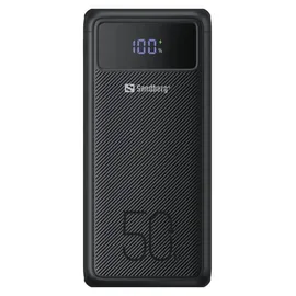 Sandberg Powerbank USB-C PD 130W 50000 mAh - 185 Wh - 5 A - 3 Ausgabeanschlussstellen (USB) - Schwarz