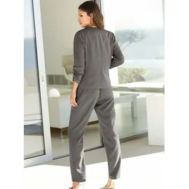 Blusenblazer "Blusenblazer", Damen, Gr. 48, grau (taupe), 100% Polyester, Blazer Blusenblazer
