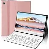 AVNICUD Tastatur Hülle für Samsung Galaxy Tab A8 - Deutsche QWERTZ Tastatur Magnetische Kabelloser Bluetooth Abnehmbare Tastatur für Samsung Galaxy Tab A8 10.5 2021 SM-X200 SM-X205, Roségold