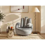 vente-unique Fingersessel drehbar Samt 82 x 89 x 78 cm Anthrazit mit Kissen