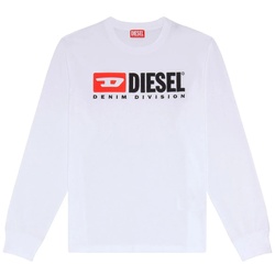 DIESEL Herren Longsleeve - T-JUST-LS-DIV, Langarm, Rundhals, Logo, Baumwolle Weiß XL