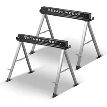 STAHLWERK Sägebock 2er Set 500 kg Universal Arbeitsbock Klappbock Gerüstbock