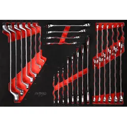 KS Tools Schraubenschlüssel-Satz in Schaumstoffeinlage, 31-tlg, Zoll - 811.0031
