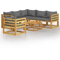 vidaXL Garten-Lounge-Set 7-tlg. grau