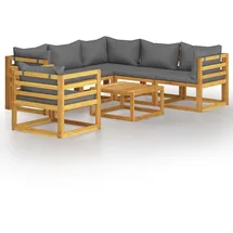 vidaXL Garten-Lounge-Set 7-tlg. grau