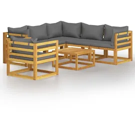 vidaXL Garten-Lounge-Set 7-tlg. grau