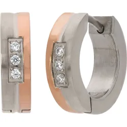 Paar Ohrstecker TITANIA "Ohrringe", rosa (roségoldfarben), Ohrringe, Damen, Titan
