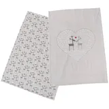 Boltze 2er-Set: Geschirrtücher "Lovelies" in Grau/ Beige - (L)70 x (B)50 cm | Gr.: onesize