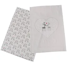 Boltze 2er-Set: Geschirrtücher "Lovelies" in Grau/ Beige - (L)70 x (B)50 cm | Gr.: onesize