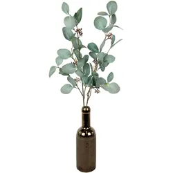 Kunstzweig I.GE.A. "Eukalyptus", grün, B:30cm H:74cm L:20cm, Kunstpflanzen, In Keramikvase
