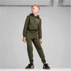 Puma Ess+ Metallic 2 Col Big Logo Fleece-Hoodie Jungen 77 dark olive 140