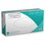 BINGOLD Vinyl 45PLUS Einweghandschuhe, transparent 604637 , 1 Packung = 100 Stück, Größe L