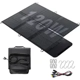 Faltbares Solarpanel 120W 3m Kabel, Solar-Ladegerät IP67 Wasserdicht und Staubdicht Hohe Ausgangskonversionseffizienz 22% Tragbares Ladegerät Solarstrom Solarpanel Camping Outdoor Notstromversorgung