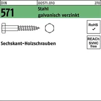 F. REYHER Nchfg. GmbH & Co. KG Sechskantholzschraube DIN 571 8 x 150 Stahl galv.verz. 50 Stück