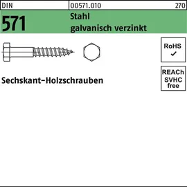F. REYHER Nchfg. GmbH & Co. KG Sechskantholzschraube DIN 571 8 x 150 Stahl galv.verz. 50 Stück