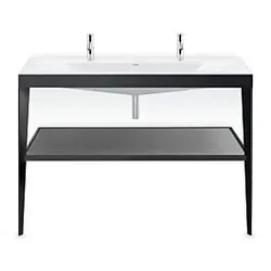 Duravit XViu Möbelwaschtisch-Kombination XV4718OB240 120 x 48 cm, mit Metallkonsole, schwarz matt, schwarz hochglanz