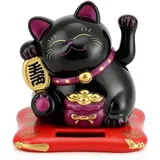 Leopacat Maneki Neko Winkekatze Solar,Süße Glückskatze als Dekoration