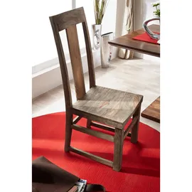 MASSIVMOEBEL24.DE Stuhl Sheesham 45x47x110 grau geölt NATURE GREY #122