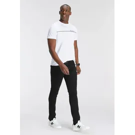 delmao Stretch-Jeans ""Reed"", Herren, Gr. 38, Länge 30, schwarz, Obermaterial: 82% Baumwolle, 16% Polyester, 2% Elasthan, unifarben, Basic, normal lang, Jeans, gerader Beinschnitt, Used-Look-Waschung, niedrige Leibhöhe