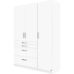 Kleiderschrank RAUCH "Harburg Drehtürenschrank Schlafzimmerschrank mit viel Stauraum", weiß, B:136cm H:197cm T:54cm, Schränke, Bestseller Schrank Garderobe im Schlafzimmer
