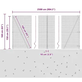 vidaXL Zaunpfosten 1,5 x 250 cm Grün/Stahl