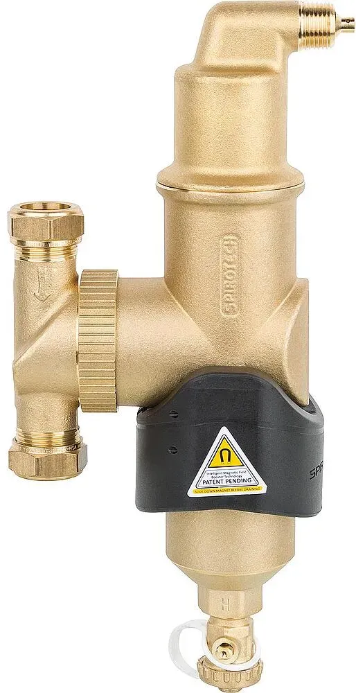 Luft- und Schlammabscheider Spirocombi MB3 mit Magnet universal mit 28 mm Klemmanschluss