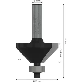 Bosch Fasefräser 8 mm B 11 mm L 15 mm G 56 mm 45°