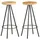 vidaXL Barhocker 2 Stk. 2er Set rund Raues Mangoholz Braun