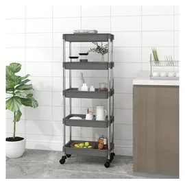 vidaXL Küchenwagen 5 Etagen Grau 42x29x128 Cm Eisen Und Abs Vidaxl
